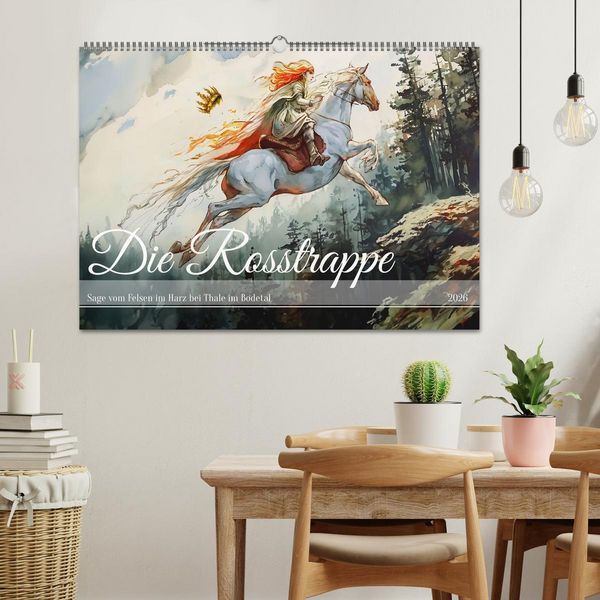 Produktbild: Die Rosstrappe - Sage vom Felsen im Harz bei Thale im Bodetal (Wandkalender 2026 DIN A2 quer), CALVENDO Monatskalender