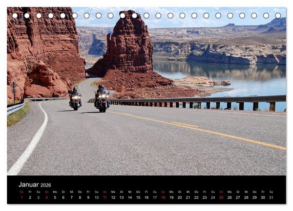 Produktbild: Born to be Wild - Mit der Harley durch den S&uuml;dwesten der USA (Tischkalender 2026 DIN A5 quer), CALVENDO Monatskalender