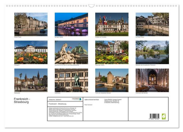 Produktbild: Frankreich - Strasbourg (Wandkalender 2026 DIN A2 quer), CALVENDO Monatskalender