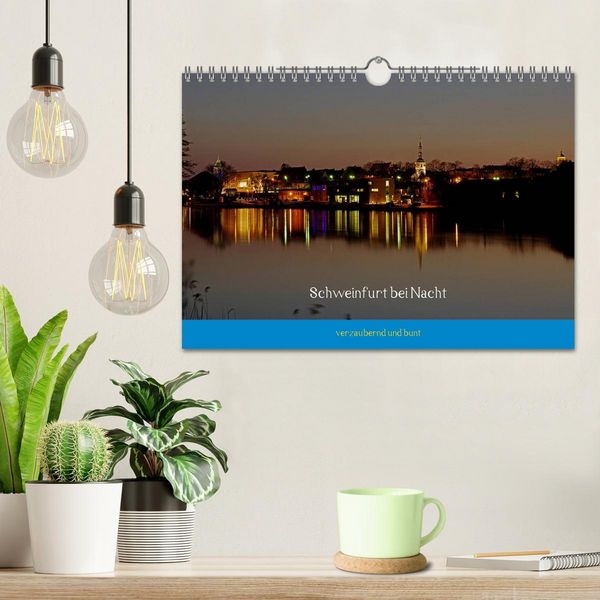 Produktbild: Schweinfurt bei Nacht verzaubernd und bunt (Wandkalender 2026 DIN A4 quer), CALVENDO Monatskalender