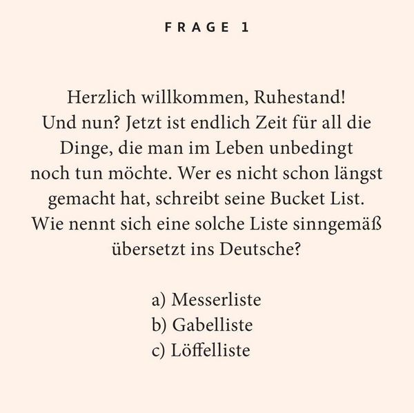 Produktbild: Ruhestand. Das Quiz