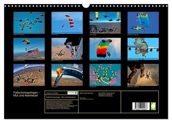 Produktbild: Fallschirmspringen - Mut und Abenteuer (Wandkalender 2026 DIN A3 quer), CALVENDO Monatskalender