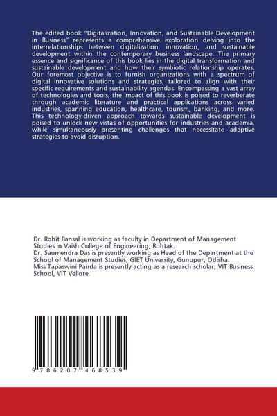Produktbild: Digitalization, Innovation & Sustainable Development in Business