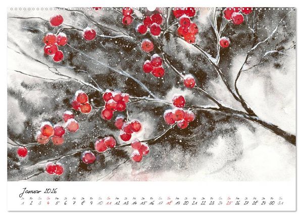 Produktbild: Blumen Bl&uuml;ten Aquarelle (hochwertiger Premium Wandkalender 2026 DIN A2 quer), Kunstdruck in Hochglanz