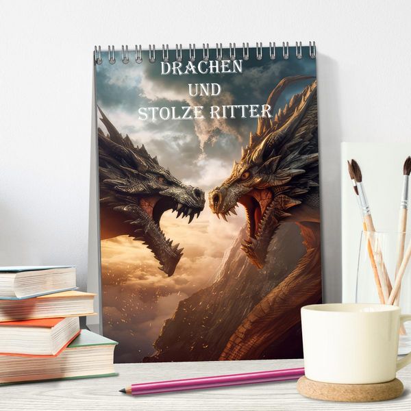 Produktbild: Drachen und stolze Ritter (Tischkalender 2026 DIN A5 hoch), CALVENDO Monatskalender