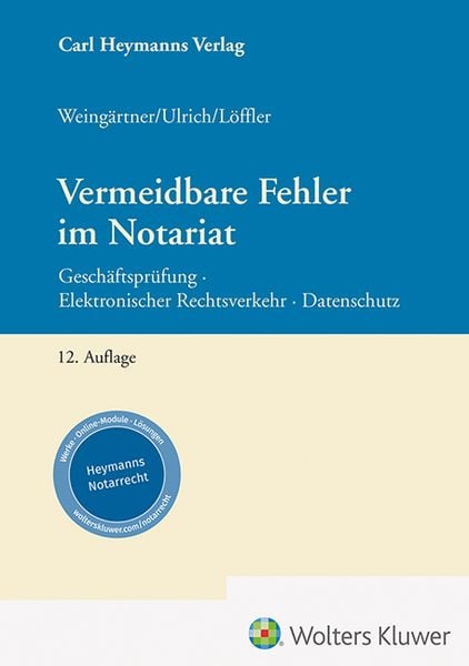 Produktbild: Vermeidbare Fehler im Notariat