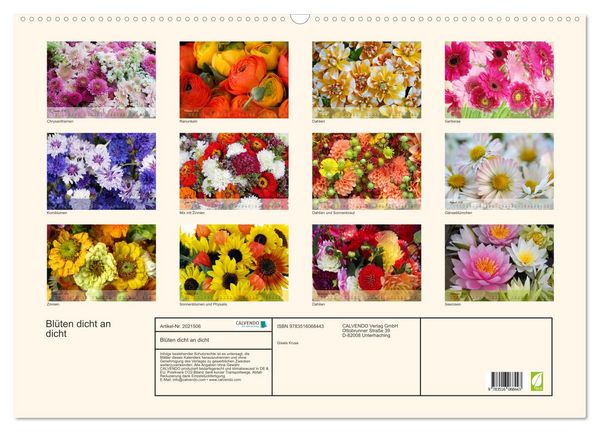 Produktbild: Bl&uuml;ten dicht an dicht (Wandkalender 2026 DIN A2 quer), CALVENDO Monatskalender