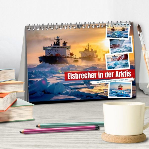 Produktbild: Eisbrecher in der Arktis (Tischkalender 2027 DIN A5 quer), CALVENDO Monatskalender