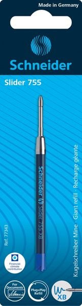 Produktbild: Schneider Kugelschreiber Mine Slider 755 XB, blau, Blisterkarte mit 1 St&uuml;ck