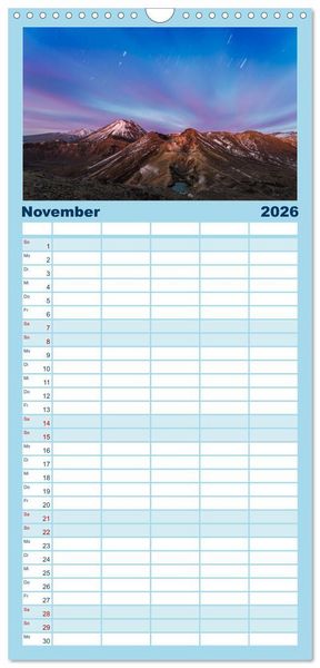 Produktbild: Familienplaner 2026 - Unglaubliche Natur - Landschaften aus unserer wunderbaren Welt mit 5 Spalten (Wandkalender, 21 x 45 cm) CALVENDO