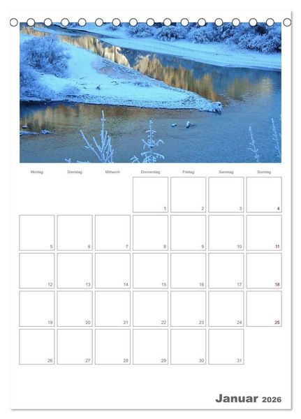 Produktbild: Alpenfl&uuml;sse - Ammer, Isar, Lech und Loisach (Tischkalender 2026 DIN A5 hoch), CALVENDO Monatskalender