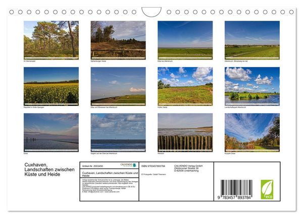 Produktbild: Cuxhaven, Landschaften zwischen K&uuml;ste und Heide (Wandkalender 2026 DIN A4 quer), CALVENDO Monatskalender