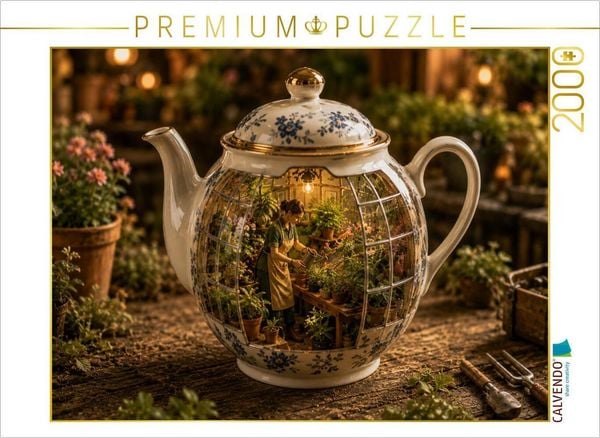 CALVENDO Puzzle Das blühende Geheimnis der Teekanne | 2000 Teile Lege-Größe 90x67cm Foto-Puzzle für glückliche Stunden