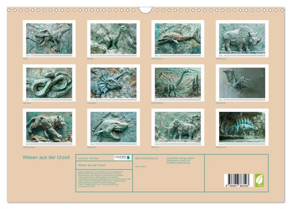 Produktbild: Wesen aus der Urzeit (Wandkalender 2026 DIN A3 quer), CALVENDO Monatskalender