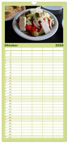 Produktbild: Familienplaner 2026 - Griechische Inseln mit 5 Spalten (Wandkalender, 21 x 45 cm) CALVENDO