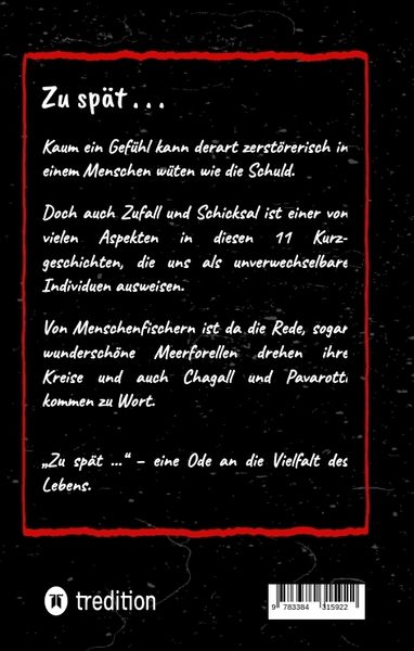 Produktbild: Zu sp&auml;t . . .