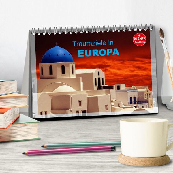 Produktbild: Traumziele in Europa (Tischkalender 2026 DIN A5 quer), CALVENDO Monatskalender