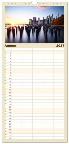 Produktbild: Familienplaner 2027 - Wundervolles New York mit 5 Spalten (Wandkalender, 21 x 45 cm) CALVENDO
