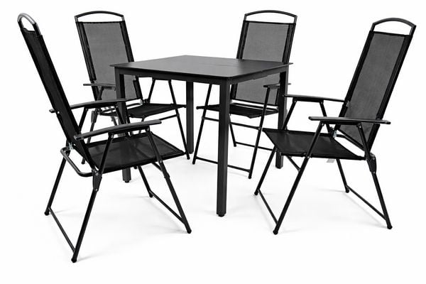Produktbild: 5-tlg Sitzgruppe Gartenm&ouml;bel Tisch St&uuml;hle Set 80S