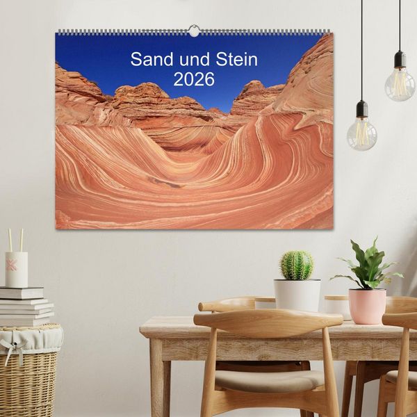 Produktbild: Sand und Stein 2026 (Wandkalender 2026 DIN A2 quer), CALVENDO Monatskalender