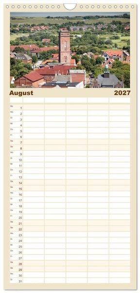 Produktbild: Familienplaner 2027 - Borkum - Momente einer Reise mit 5 Spalten (Wandkalender, 21 x 45 cm) CALVENDO