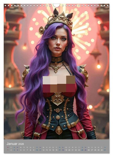 Produktbild: Steampunk Zirkus-Diven (Wandkalender 2026 DIN A3 hoch), CALVENDO Monatskalender