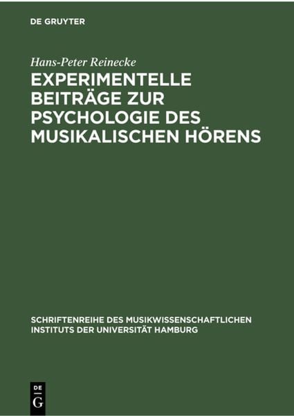 Produktbild: Experimentelle Beitr&auml;ge zur Psychologie des musikalischen H&ouml;rens