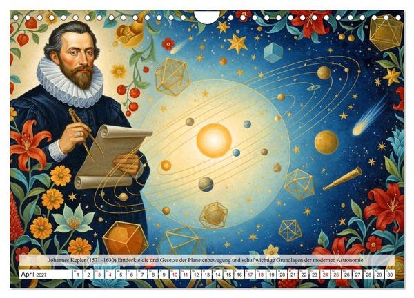 Produktbild: Pioniere der Astrophysik (Wandkalender 2027 DIN A4 quer), CALVENDO Monatskalender