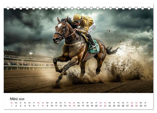 Produktbild: Pferderennen (Tischkalender 2026 DIN A5 quer), CALVENDO Monatskalender