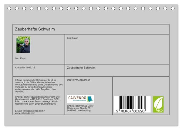 Produktbild: Zauberhafte Schwalm (Tischkalender 2026 DIN A5 quer), CALVENDO Monatskalender