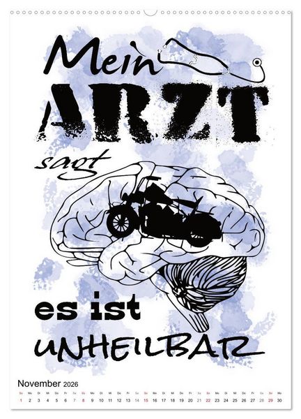 Produktbild: Biker-Spr&uuml;che (hochwertiger Premium Wandkalender 2026 DIN A2 hoch), Kunstdruck in Hochglanz
