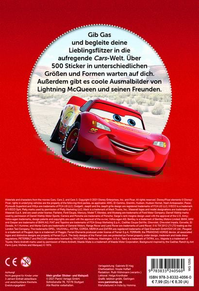 Produktbild: Disney PIXAR Cars: Mein großer Sticker- und Malspaß