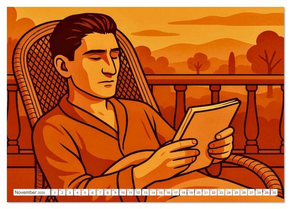 Produktbild: Franz Kafka (hochwertiger Premium Wandkalender 2026 DIN A2 quer), Kunstdruck in Hochglanz