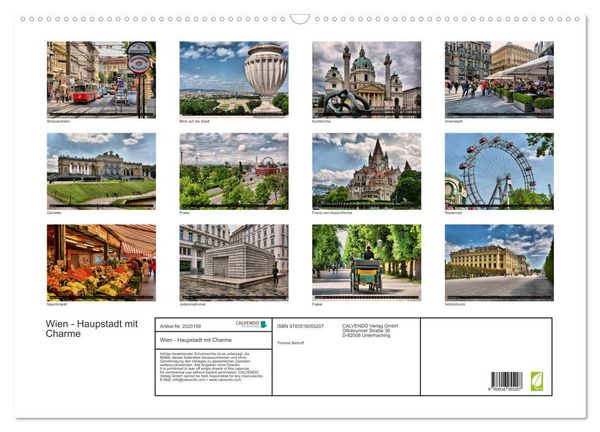 Produktbild: Wien - Haupstadt mit Charme (Wandkalender 2026 DIN A2 quer), CALVENDO Monatskalender