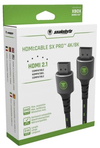 Snakebyte HDMI:CABLE SX PRO 4K/8K, Mesh-Kabel, 2m