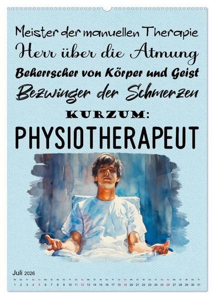Produktbild: Physiospr&uuml;che (Wandkalender 2026 DIN A2 hoch), CALVENDO Monatskalender