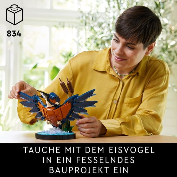 Produktbild: LEGO Icons 10331 Eisvogel, Vogel-Modell als Zimmer- oder B&uuml;ro-Deko