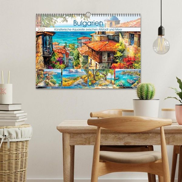 Produktbild: Bulgarien. K&uuml;nstlerische Aquarelle zwischen Altstadt und Meer (Wandkalender 2027 DIN A3 quer), CALVENDO Monatskalender