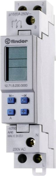 Produktbild: Finder 12.71.8.230.0000 Zeitschaltuhr f&uuml;r Hutschiene 230 V/AC Wochenprogramm