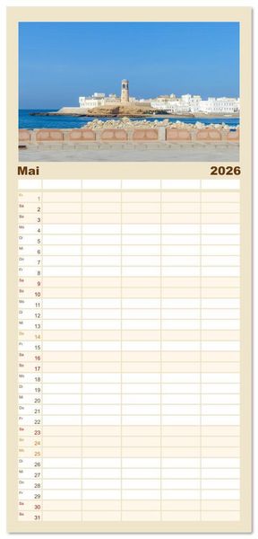 Produktbild: Familienplaner 2026 - Oman - Historische Perle des Orients mit 5 Spalten (Wandkalender, 21 x 45 cm) CALVENDO
