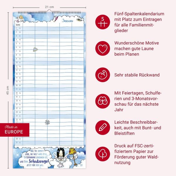 Produktbild: times&more Schutzengel Familienplaner 2027