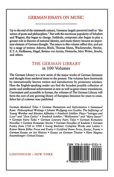 Produktbild: German Essays on Music