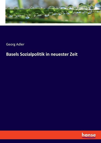 Produktbild: Basels Sozialpolitik in neuester Zeit