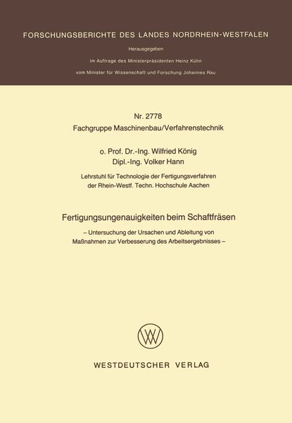 Produktbild: Fertigungsungenauigkeiten beim Schaftfr&auml;sen