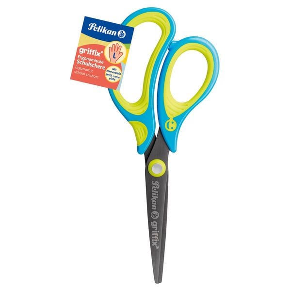 Produktbild: Pelikan griffix Schulschere Neon Fresh Blue Linksh&auml;ndermodell Spitz 15cm Lose Ware