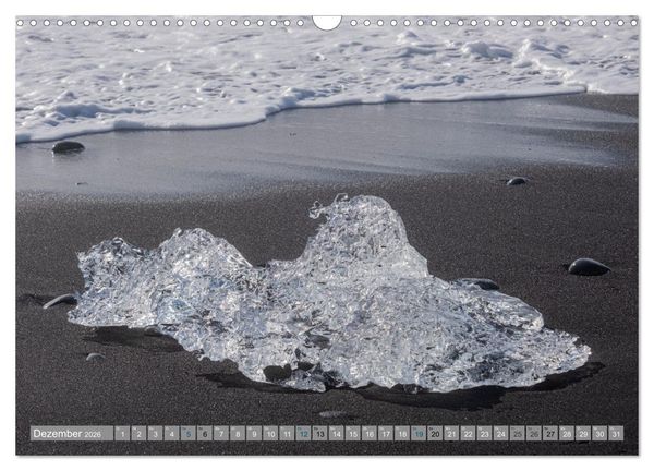 Produktbild: Island - Gletscher, Wasserf&auml;lle, Hei&szlig;e Quellen (Wandkalender 2026 DIN A3 quer), CALVENDO Monatskalender