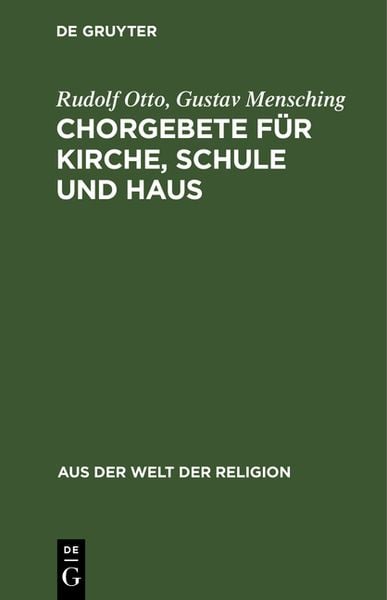 Produktbild: Chorgebete f&uuml;r Kirche, Schule und Haus