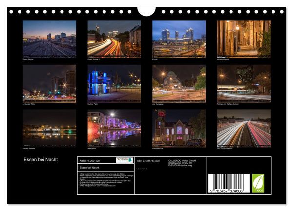 Produktbild: Essen bei Nacht (Wandkalender 2026 DIN A4 quer), CALVENDO Monatskalender