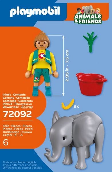 Produktbild: PLAYMOBIL 72092 Zoo: Elefantenbaby und Pflegerin