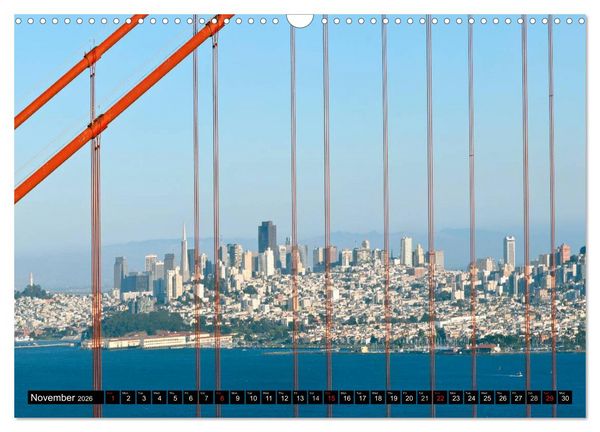 Produktbild: GOLDEN GATE BRIDGE Fascinating San Francisco (Wall Calendar 2026 DIN A3 landscape), CALVENDO 12 Month Wall Calendar